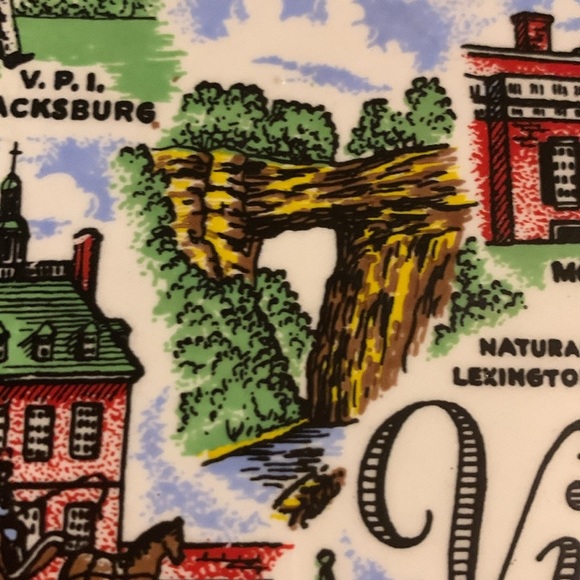 Vintage 60s State of Virginia Tourist Souvenir Ceramic Collector Display Plate - Picture 7 of 16